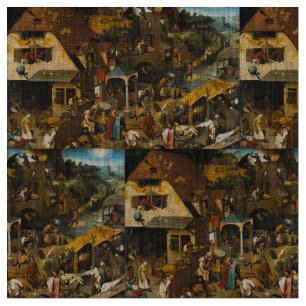Pieter Bruegel the Elder - The Dutch Proverbs Fabric