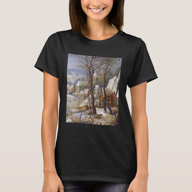 Pieter Bruegel The Elder  Winter Landscape with Bi T-Shirt (Front)