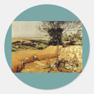 Pieter Bruegel's The Harvesters (1565) Classic Round Sticker