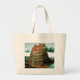 Pieter Bruegel's The "Little" Tower of Babel Large Tote Bag