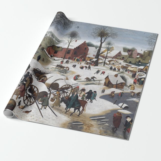 Pieter Brueghel The Census at Bethlehem Wrapping Paper (Unrolled)