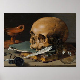Pieter Claesz: Still Life with a Skull Poster