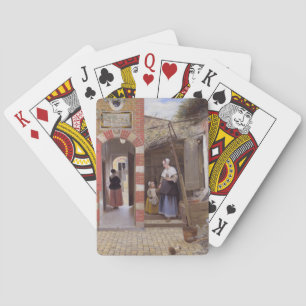 Pieter de Hooch- Courtyard of a house in Delft Playing Cards