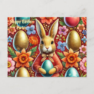 PIETER ~ HAPPY EASTER BUNNY GREETING ~ HOLIDAY POSTCARD