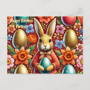 PIETER ~ HAPPY EASTER BUNNY GREETING ~ HOLIDAY POSTCARD