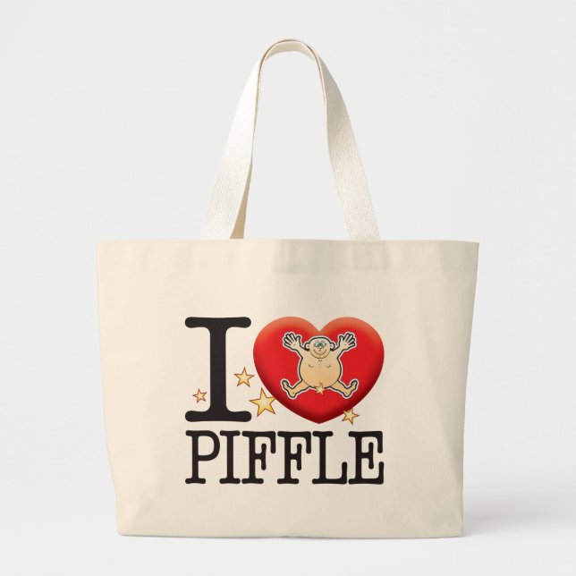 Piffle Love Man Large Tote Bag (Front)