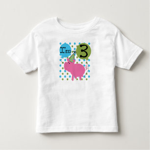 Pig 3rd Birthday Toddler T-Shirt