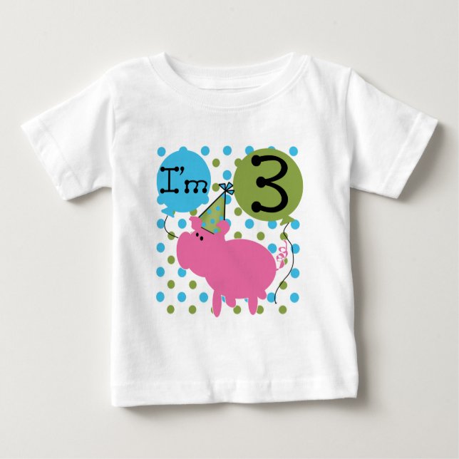 Pig 3rd Birthday Tshirts and Gifts (Front)