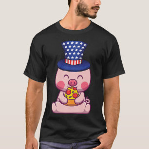 Pig 4th Of July Independence Day Usa Premium 4365 T-Shirt
