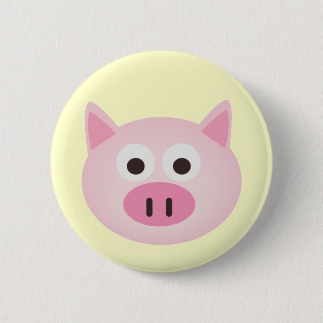 Pig 6 Cm Round Badge (Front)