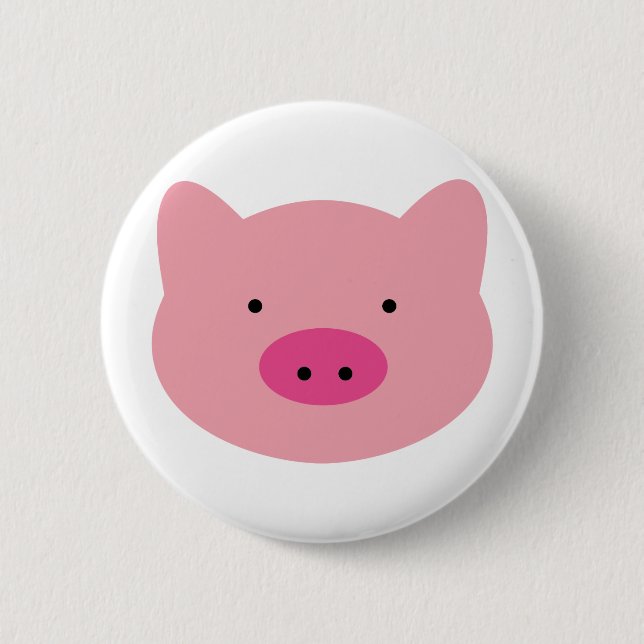 pig 6 cm round badge (Front)