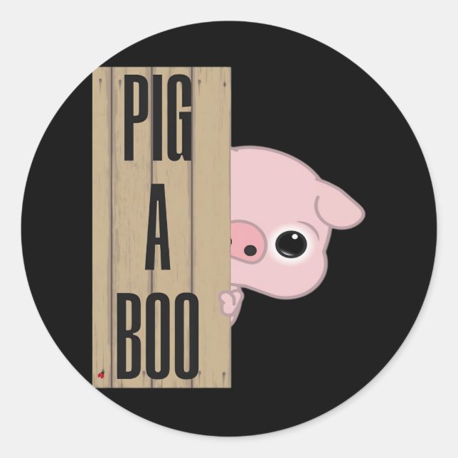 Pig A Boo Fence Classic Round Sticker (Front)