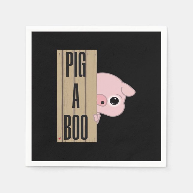 Pig A Boo Fence Napkin (Front)