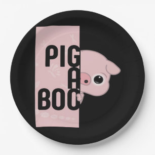 Pig A Boo Paper Plate