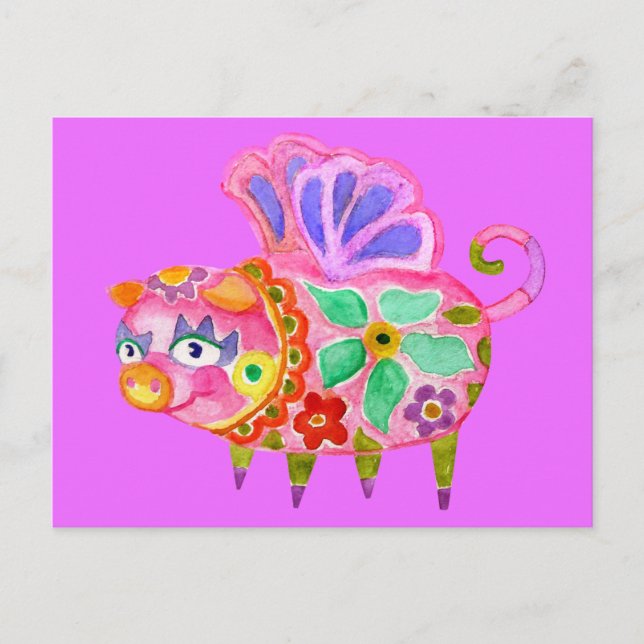 Pig Alebrije Postcard (Front)