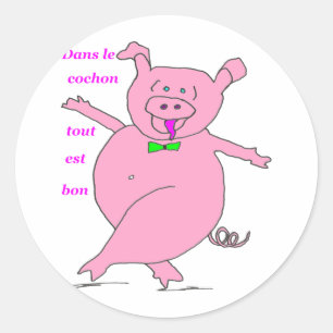 PIG ALL IS GOOD 1.PNG CLASSIC ROUND STICKER