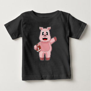 Pig American Football Sports Baby T-Shirt