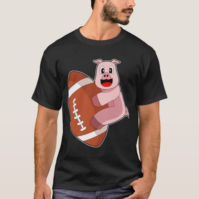 Pig American Football T-Shirt (Front)