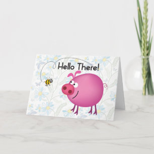 Pig and Bee Friends Card