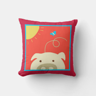 Pig and Butterfly Cushion
