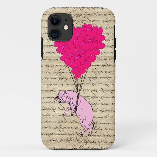 Pig and heart balloons Case-Mate iPhone case (Back)