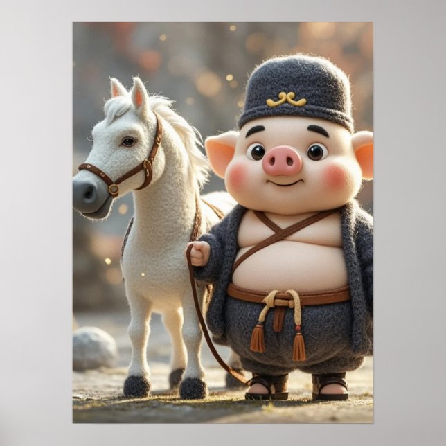 Pig and His Steed: Journey of Whimsy Poster (Front)