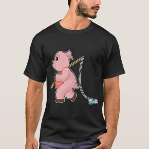Pig Angler Fish Fishing T-Shirt