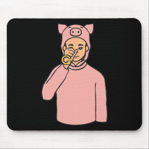 Pig Animal ASL Hand Gesture Deaf Hearing Loss Awar Mouse Pad