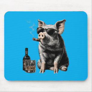 Pig Animal Sunglasses Fathers Day Family Mouse Pad