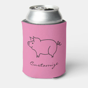 Pig Animal Thunder_Cove Can Cooler