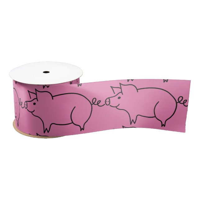 Pig Animal Thunder_Cove Satin Ribbon (Spool)