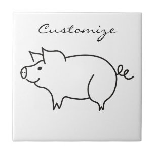 Pig Animal Thunder_Cove Wrist Ceramic Tile