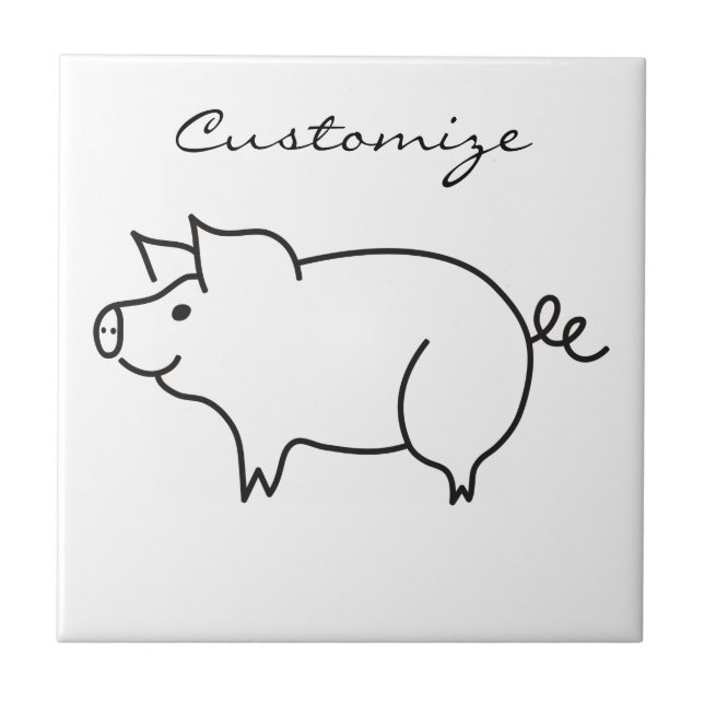 Pig Animal Thunder_Cove Wrist Ceramic Tile (Front)
