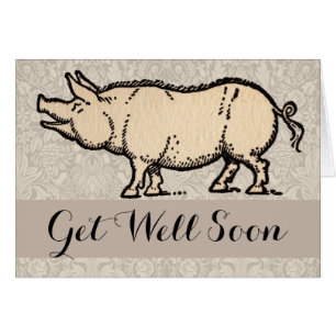 Pig Antique Piggy Cute Vintage Illustration