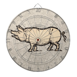 Pig Antique Piggy Cute Vintage Illustration Dartboard