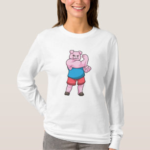 Pig as Bodybuilder with big Upper arm T-Shirt