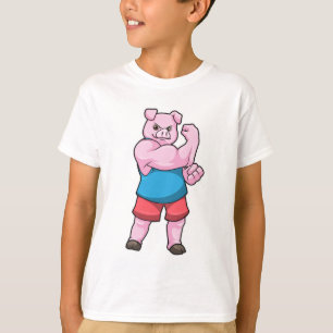 Pig as Bodybuilder with big Upper arm T-Shirt