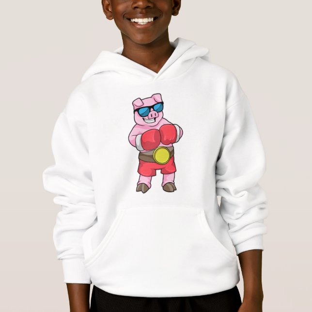 Pig as Boxer with Boxing gloves (Front)