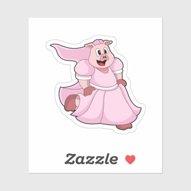 Pig as Bride with Wedding dress (Sheet)