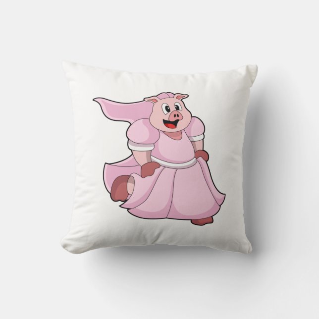 Pig as Bride with Wedding dress Cushion (Front)