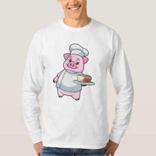Pig as Chef with Platter & Cake T-Shirt