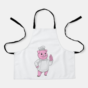 Pig as Cook with Chef hat Apron
