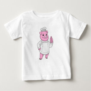 Pig as Cook with Chef hat Baby T-Shirt