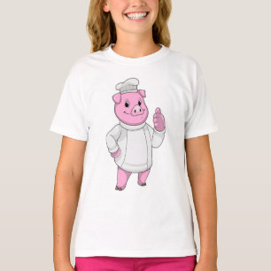 Pig as Cook with Chef hat T-Shirt