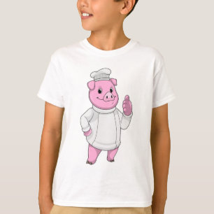 Pig as Cook with Chef hat T-Shirt