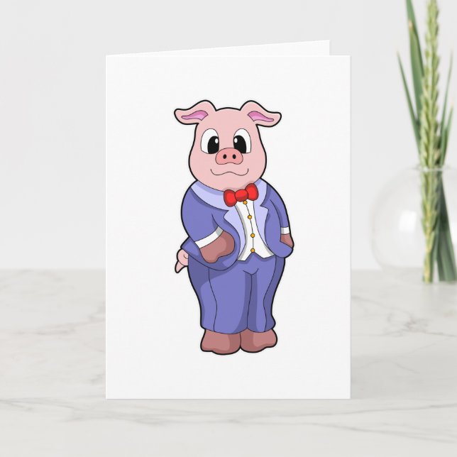 Pig as Groom with Suit Card (Front)