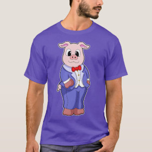 Pig as Groom with Suit T-Shirt