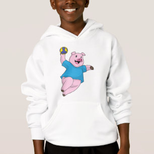 Pig as Handball player with Handball