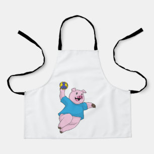 Pig as Handball player with Handball Apron