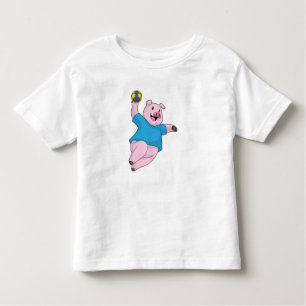 Pig as Handball player with Handball Toddler T-Shirt